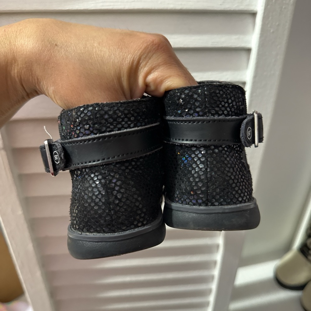 Stride Rite Black Sparkle Kids Boots